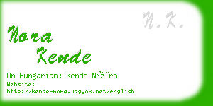 nora kende business card